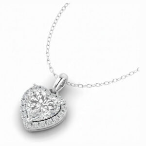 Heart-Shaped Diamond Halo Pendant