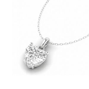 Heart-Shaped Diamond Solitaire Pendant