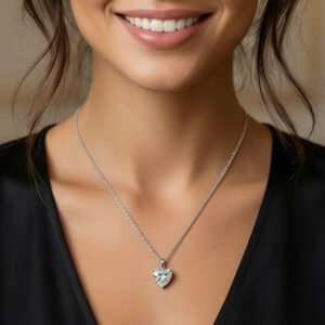 Heart-Shaped Diamond Solitaire Pendant