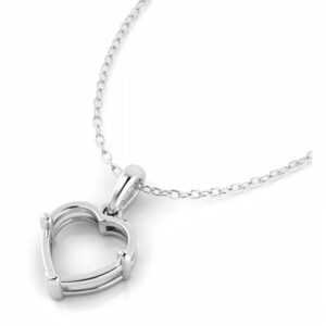 18k Gold Heart-Shaped Diamond Pendant Setting