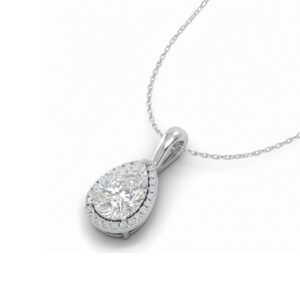 Pear-Shaped Diamond Halo Pendant