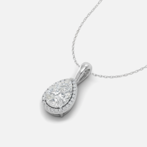 Pear-Shaped Diamond Halo Pendant