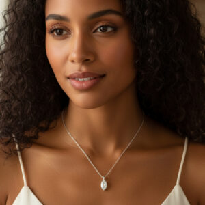 Marquise-Shaped Diamond Solitaire Pendant