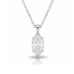 Marquise-Shaped Diamond Solitaire Pendant