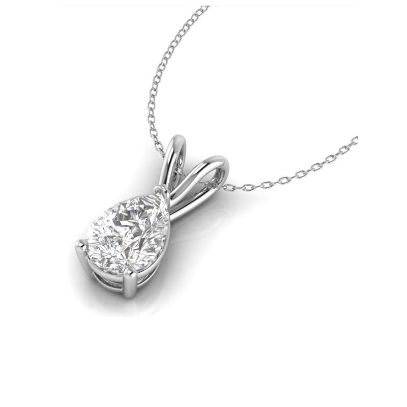 Pear-Shaped Diamond Solitaire Pendant