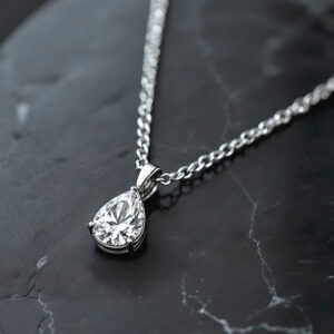 Pear-Shaped Diamond Solitaire Pendant
