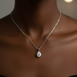 Pear-Shaped Diamond Solitaire Pendant