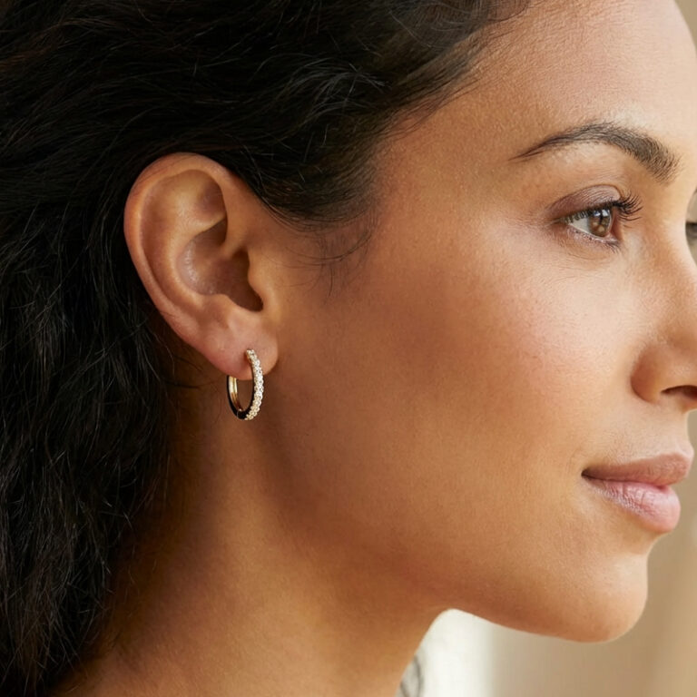 Classic Diamond Half Hoops<br>0.80 Ct 18K Gold