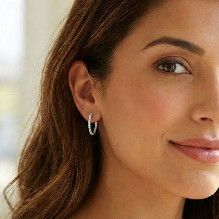 Inside-Outside Diamond Hoops<br>1.36 Ct 18K Gold