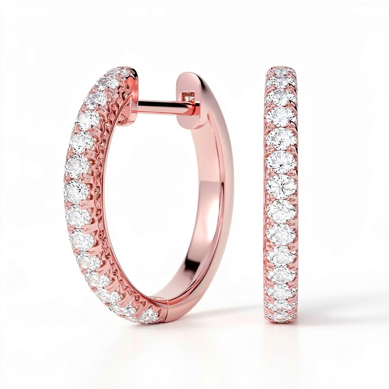 Classic Diamond Half Hoops<br>1.20 ct 18K Gold - Image 3