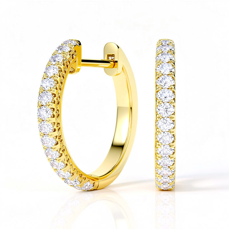 Classic Diamond Half Hoops<br>1.20 ct 18K Gold - Image 5