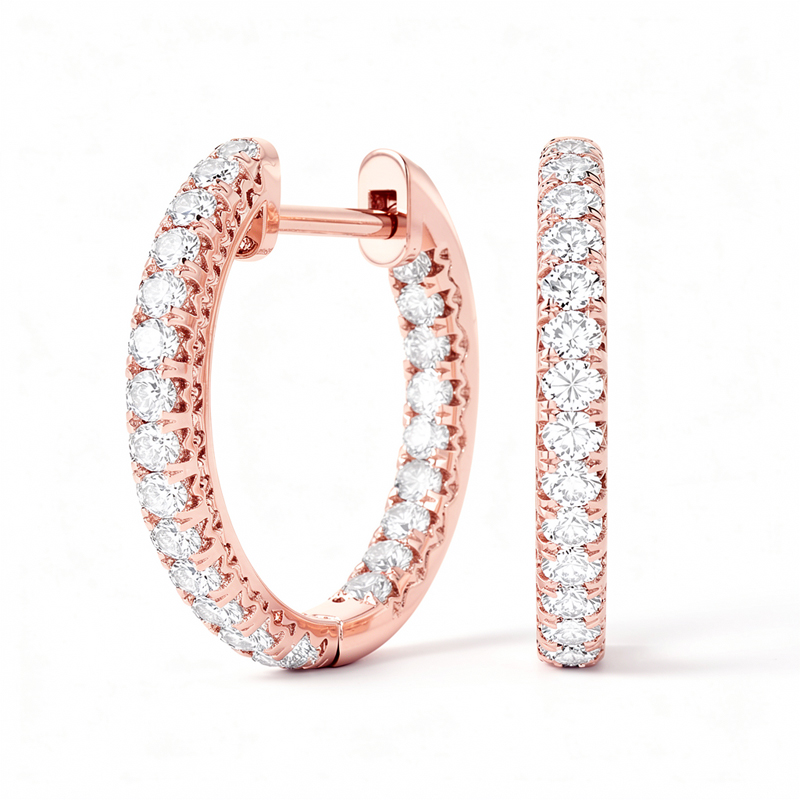 Inside-Outside Diamond Hoops<br>2.00 ct 18K Gold - Image 4