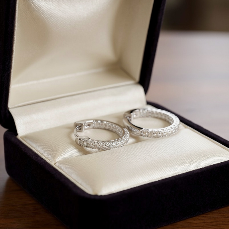 Inside-Outside Diamond Hoops<br>2.00 ct 18K Gold - Image 2