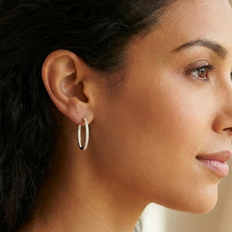 Inside-Outside Diamond Hoops<br>2.00 ct 18K Gold