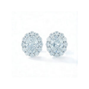 Oval Halo Earring Setting 18K Gold