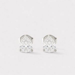 Classic Pear-Shape Earring Setting 18k Gold