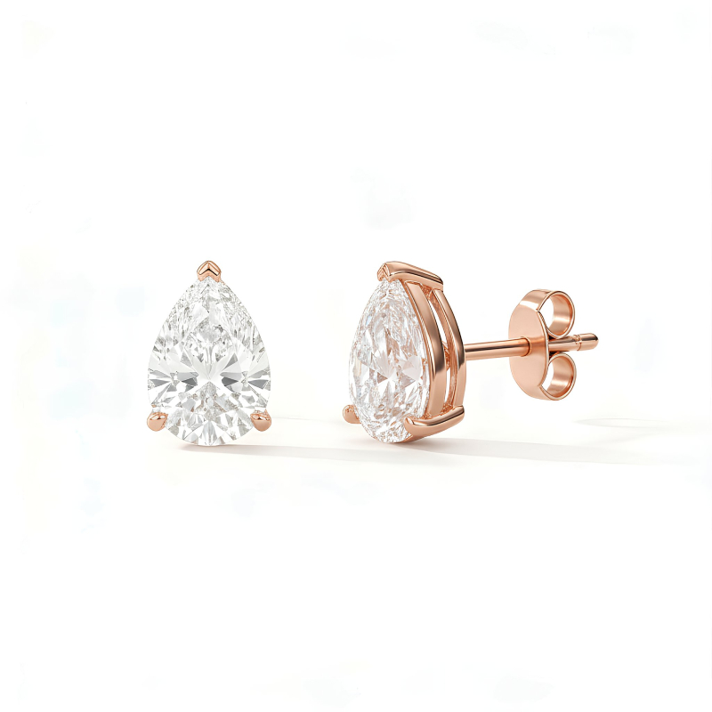 Classic Pear-Shape Earring Setting 18k Gold - Image 5
