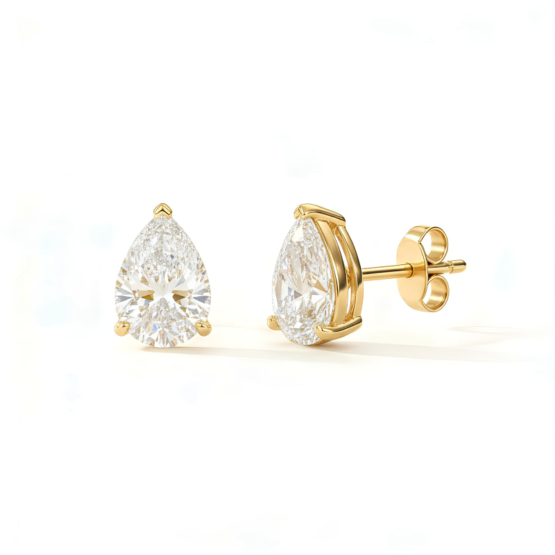 Classic Pear-Shape Earring Setting 18k Gold - Image 6