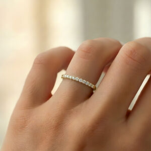 Half-Set Signature Diamond Eternity Ring <BR>1.00 ct Diamonds in 18k Gold