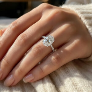 Oval Pavé Engagement Ring