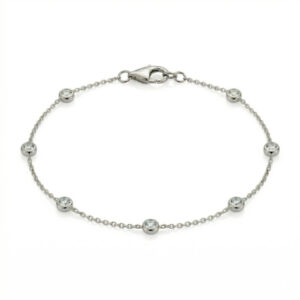 Bezel Diamond Station Bracelet<br>0.70 Ct. Diamonds in 18K Gold