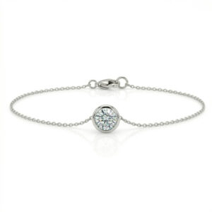 Solitaire Bezel Diamond Station Bracelet<br>0.30-0.50 Ct. Diamonds in 18K Gold