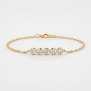 Bezel Diamond Chain Bracelet<br>0.75 Ct. Diamonds in 18K Gold