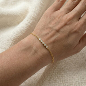 Bezel Diamond Chain Bracelet<br>0.75 Ct. Diamonds in 18K Gold