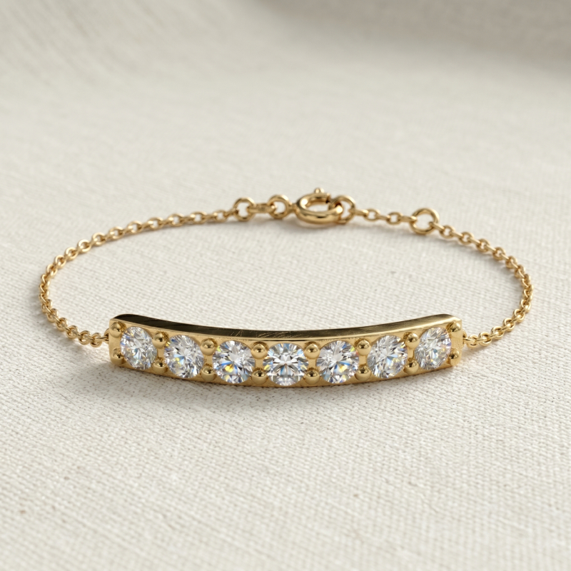 Diamond Bar Bracelet<br>1.00 Ct. Diamonds in 18K Gold