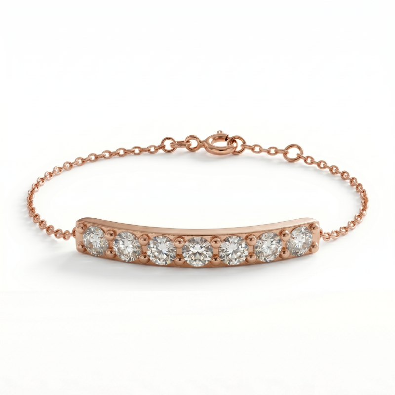 Diamond Bar Bracelet<br>1.00 Ct. Diamonds in 18K Gold - Image 5
