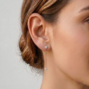 Diamond Chain Drop Earrings<br>1.40 ct. In 18K Gold
