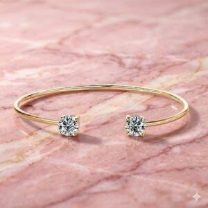 Open Diamond Bangle Bracelet<br>0.70-1.00 Ct. Diamonds in 18K Gold