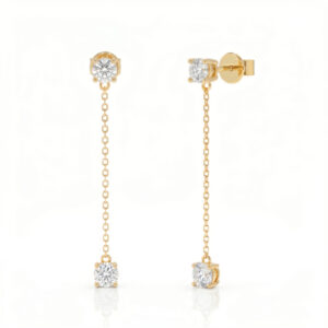 Diamond Chain Drop Earrings<br>1.40 ct. In 18K Gold