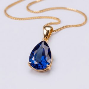 Sapphire Pear Shape Pendant Necklace<BR>1.56 ct. 18K Gold