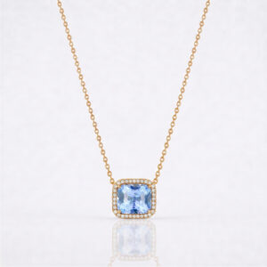 Blue Spinel Pendant Necklace<BR>2.00 ct. 18K Gold
