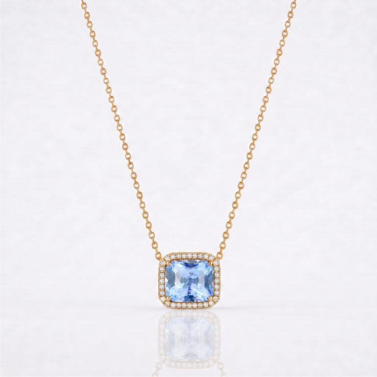 Blue Spinel Pendant Necklace<BR>2.00 ct. 18K Gold
