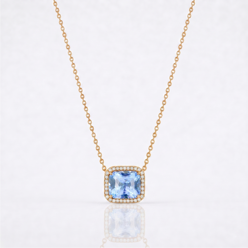 Blue Spinel Pendant Necklace<BR>2.00 ct. 18K Gold
