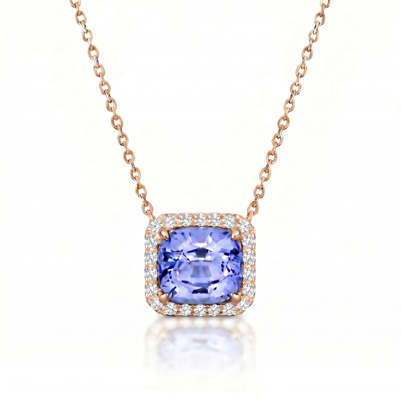 Blue Spinel Pendant Necklace<BR>2.00 ct. 18K Gold - Image 4