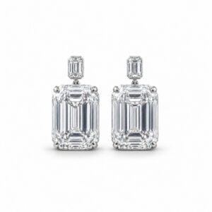 Emerald Drop Diamond Earrings<br>2.20 ct. In 18K Gold