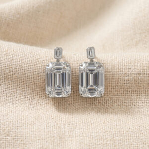 Emerald Drop Diamond Earrings<br>2.20 ct. In 18K Gold