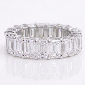Full-Set Emerald Diamond Eterntiy Ring<br> 7.60 Ct. in 18K Gold
