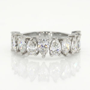 Half-Set Pear Diamond Eterntiy Ring<br> 2.50 Ct. in 18K Gold