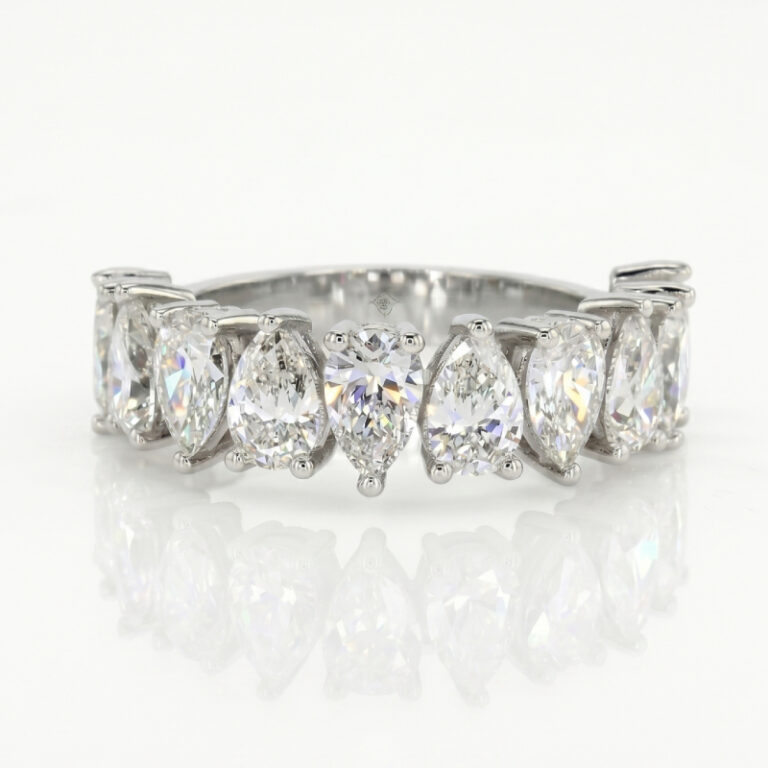 Half-Set Pear Diamond Eterntiy Ring<br> 2.50 Ct. in 18K Gold