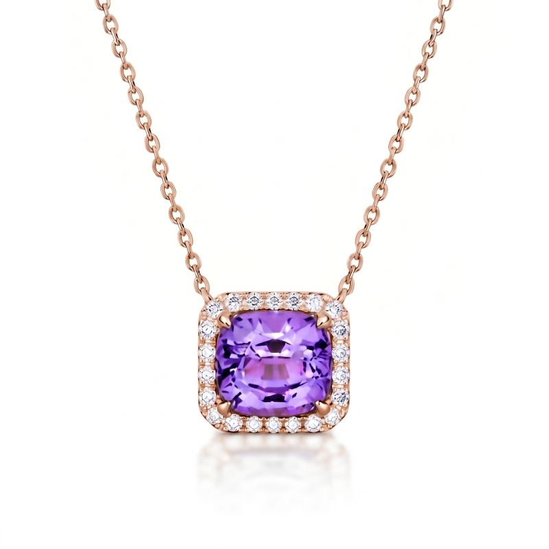 Lavender Spinel Pendant Necklace<BR>2.00 ct. 18K Gold - Image 5