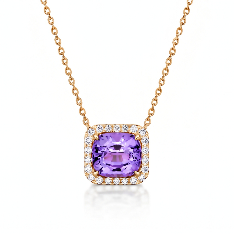Lavender Spinel Pendant Necklace<BR>2.00 ct. 18K Gold - Image 4