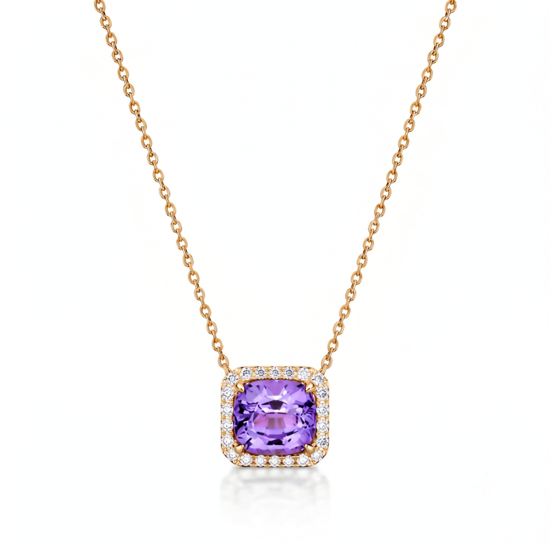 Lavender Spinel Pendant Necklace<BR>2.00 ct. 18K Gold