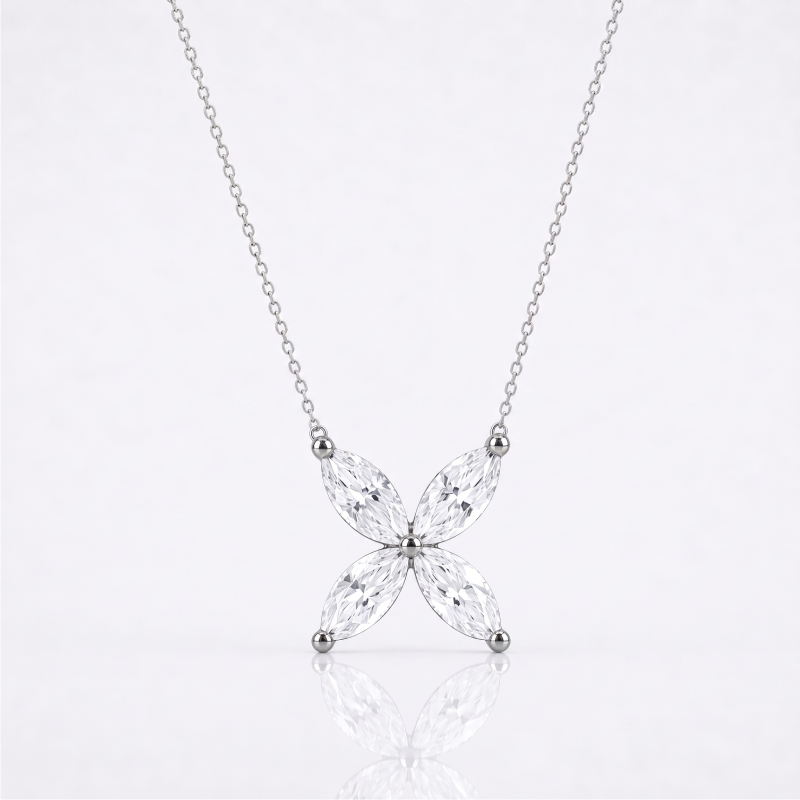 Marquise Flower Diamond Pendant <BR>2.20 ct. 18K Gold