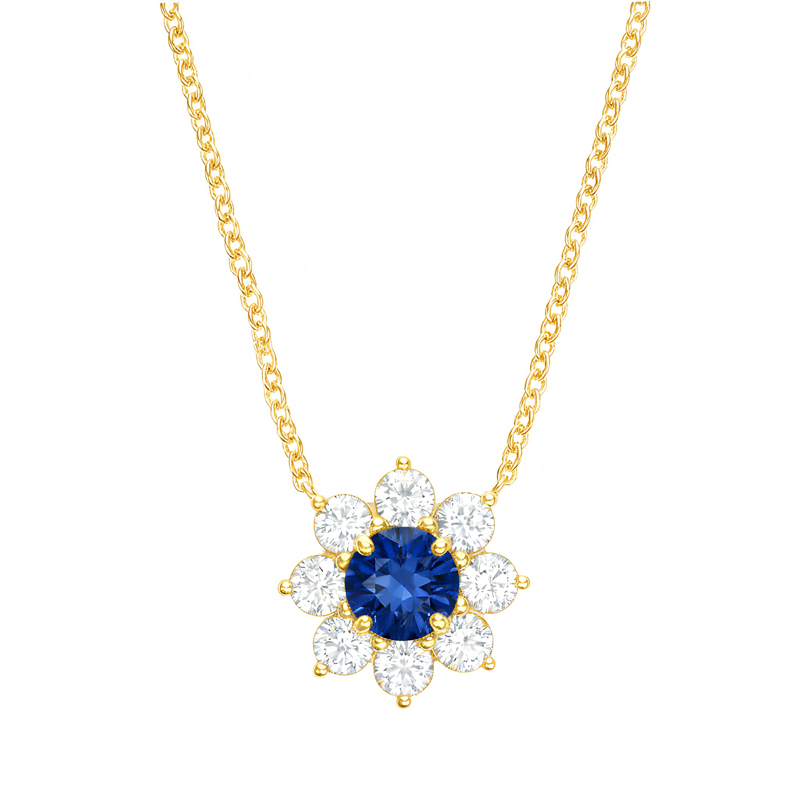 Sapphire Flower Pendant<BR>1.46 ct. 18K Gold - Image 5