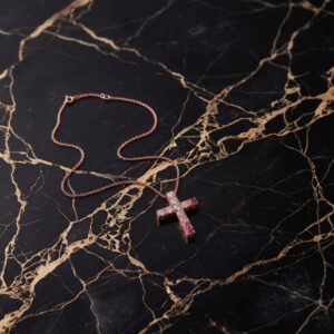 Pink Diamond Cross Pendant<BR>1.55 ct. 18K Gold