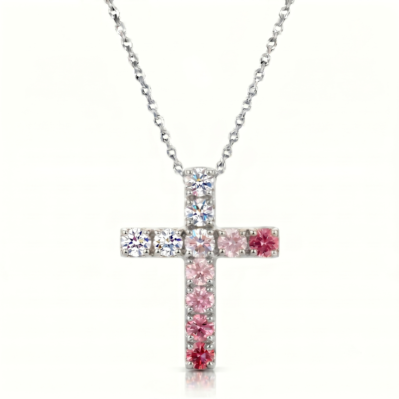 Pink Diamond Cross Pendant<BR>1.55 ct. 18K Gold - Image 3